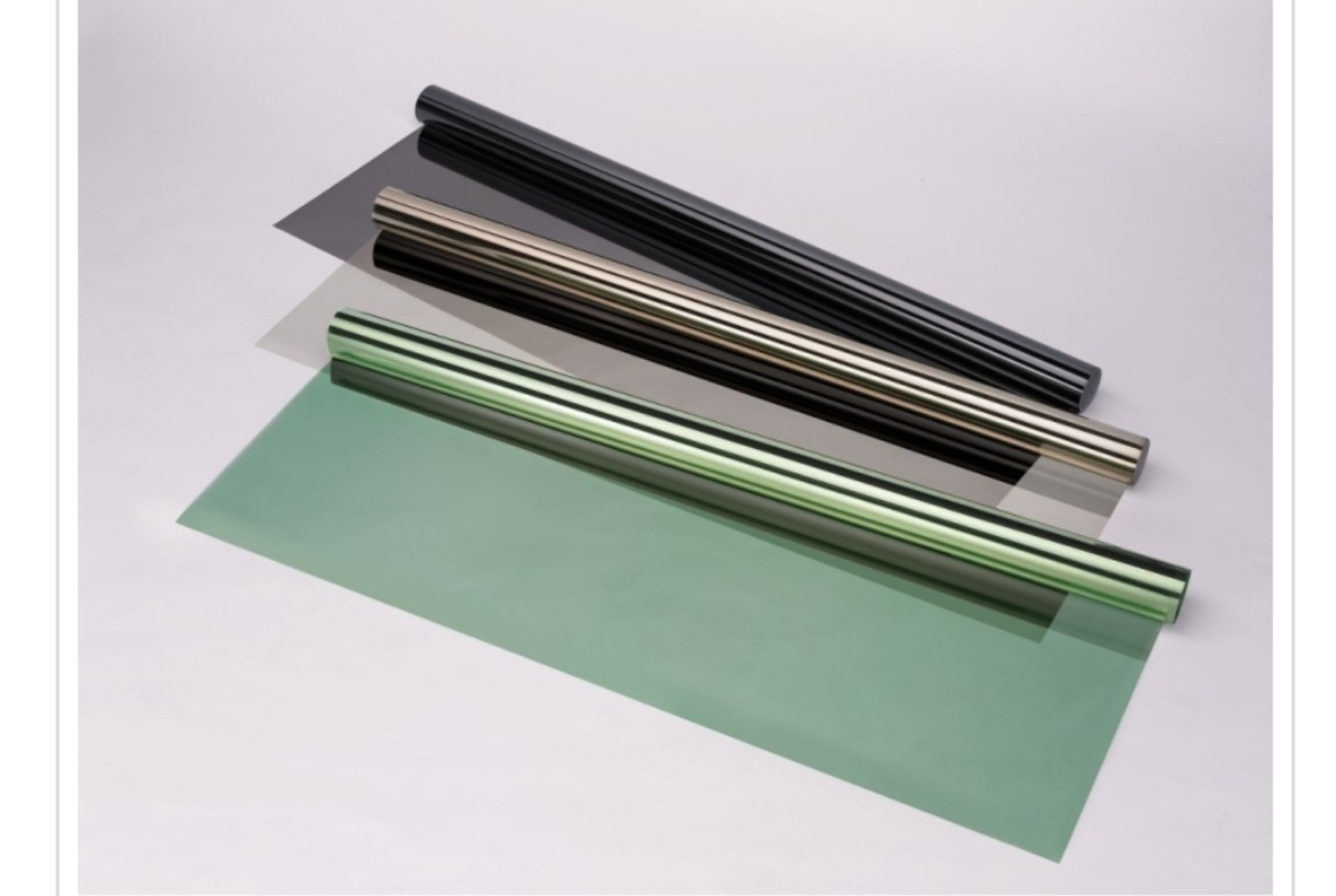 Carbon and metalized solar window film rolls
